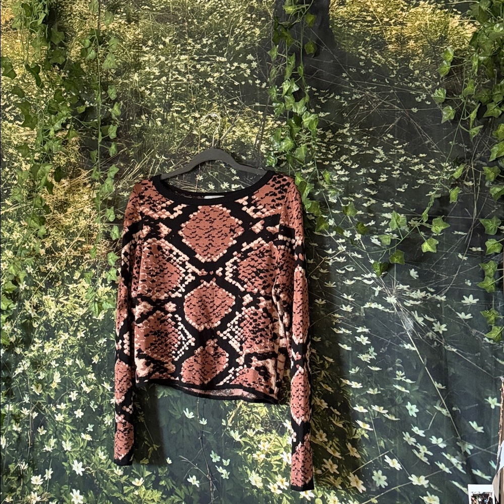 ASOS Black and Pink Patterned Sweater